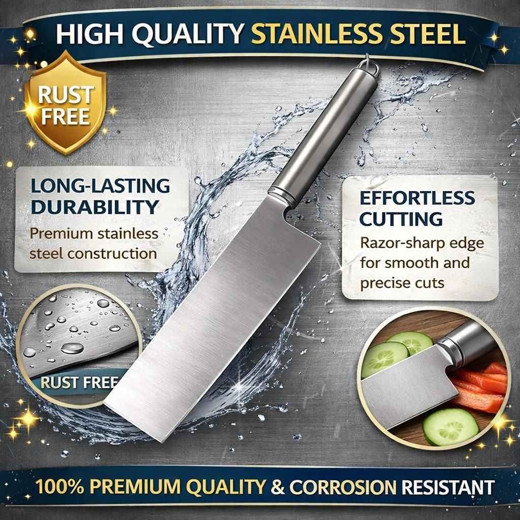 Stainless Steel Multi-Purpose Kitchen Knife with Wavy Edge