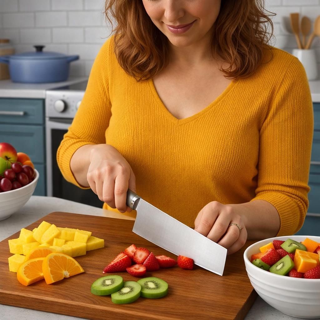 Stainless Steel Multi-Purpose Kitchen Knife with Wavy Edge
