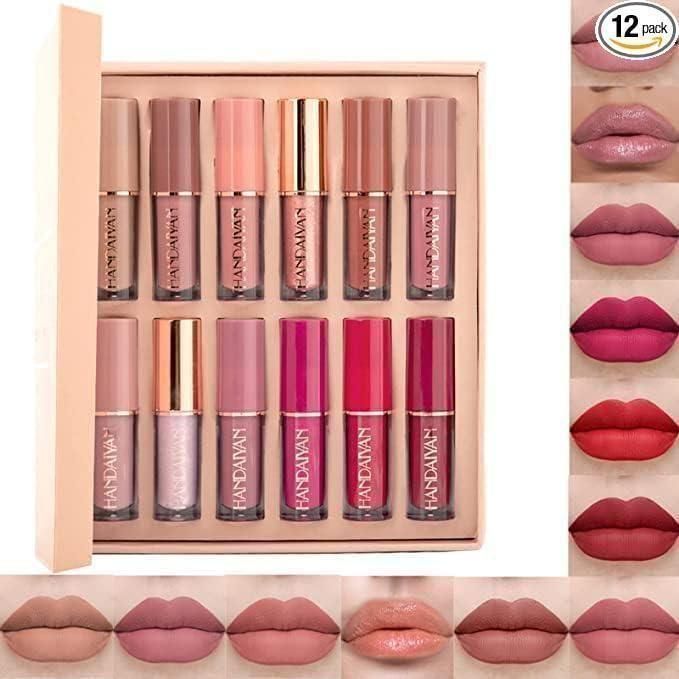 Velvet Matte Liquid Lipstick Set - 12 Piece Collection