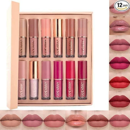 Velvet Matte Liquid Lipstick Set - 12 Piece Collection