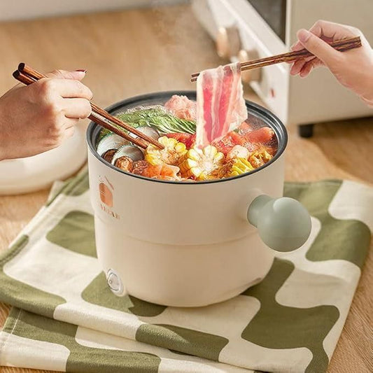 1.8L Multifunctional Electric Non-Stick Cooking Pot with Lid
