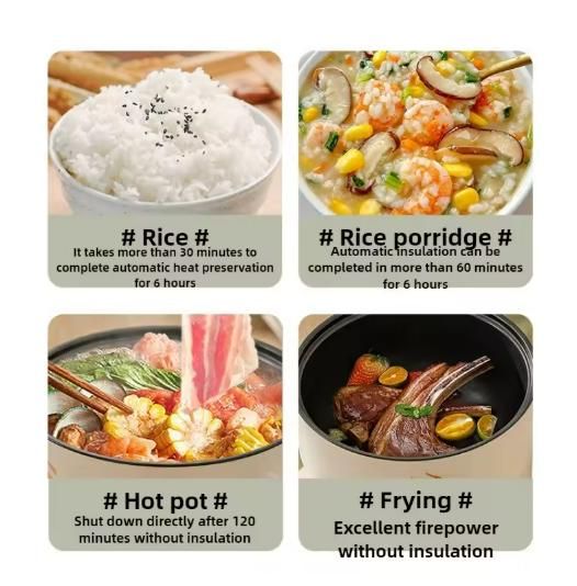 1.8L Multifunctional Electric Non-Stick Cooking Pot with Lid