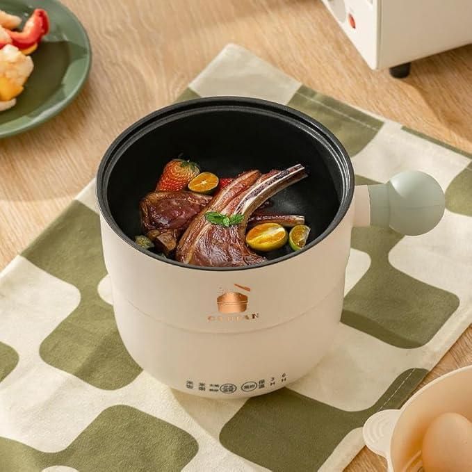 1.8L Multifunctional Electric Non-Stick Cooking Pot with Lid