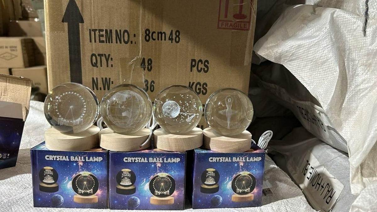3D Crystal Ball Decorative Lamp - Assorted Designs